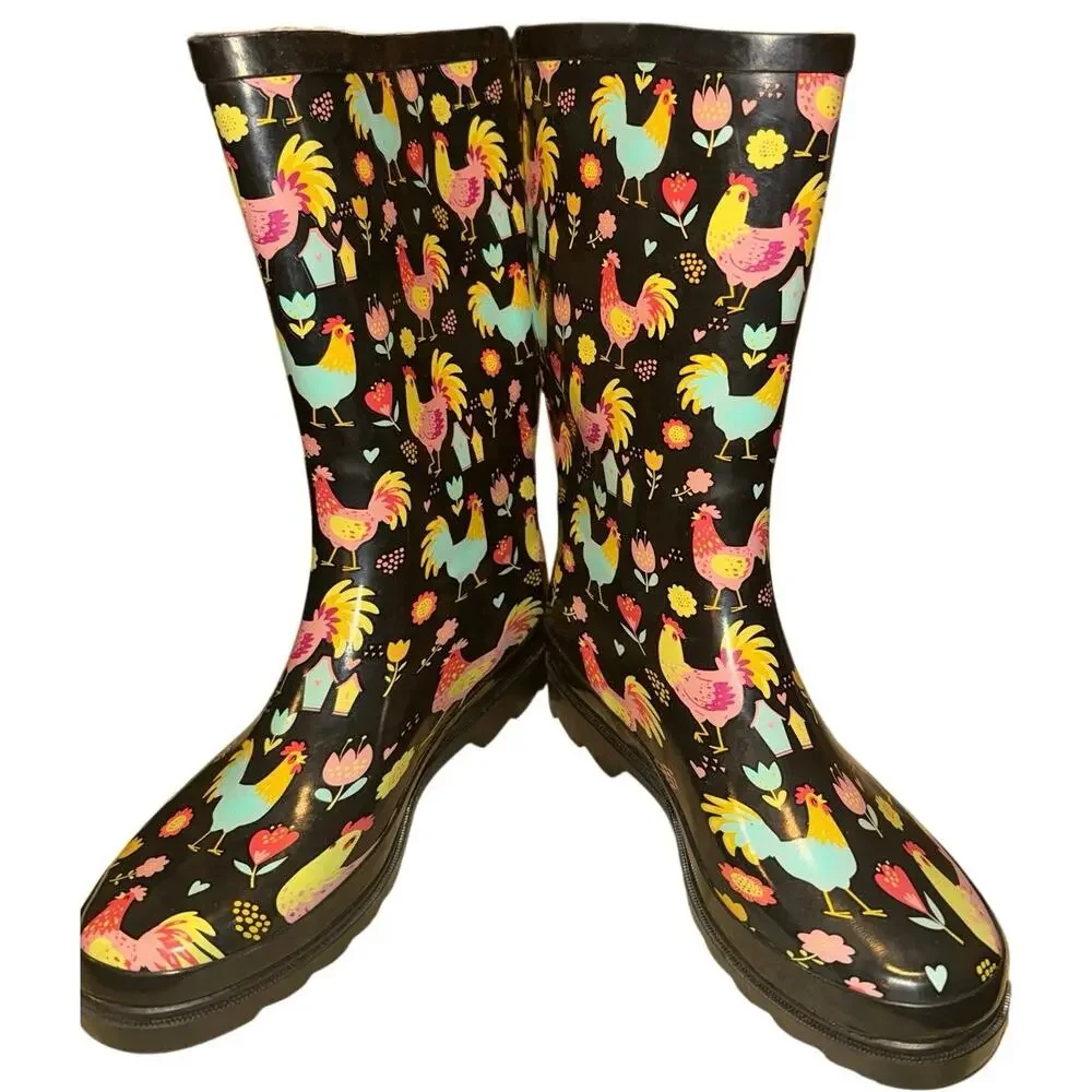 WESTERN CHIEF Cheery Chick Rainboots Size US 10 / Eur 40 New without Tag / Box